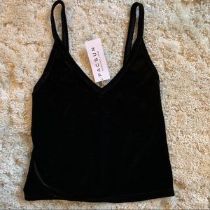 NWT Brandy Melville/PacSun velvet black tank top